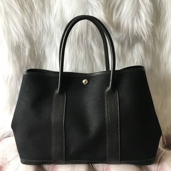 Hermes Handbags - SOLD!! HERMES Garden Party Black Tote